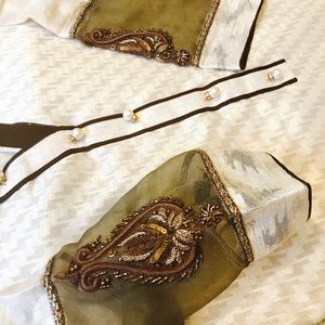 Multi fabric cotton net shirt